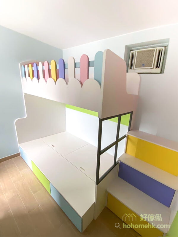 兒童房內的碌架床/屋仔床，特別造型成為小孩的歡樂小屋
