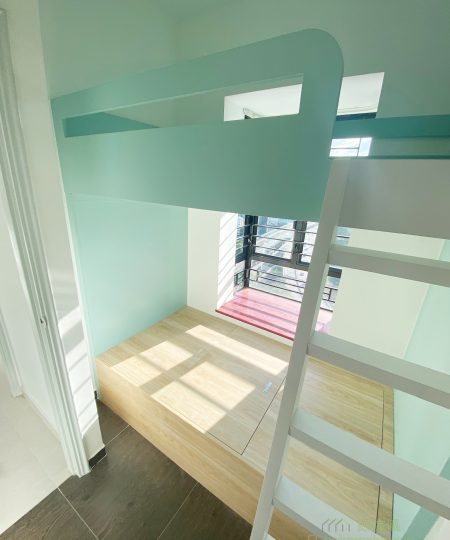 马卡龙粉绿色睡房．清新舒爽的气围