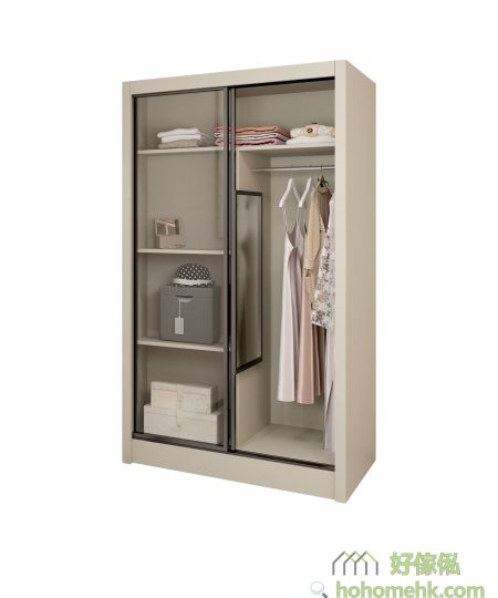 WallaceS+奶茶色玻璃推拉门衣柜