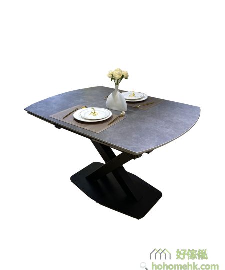 Tiny椭圆岩板变形餐枱 (旋转变形款#J06)