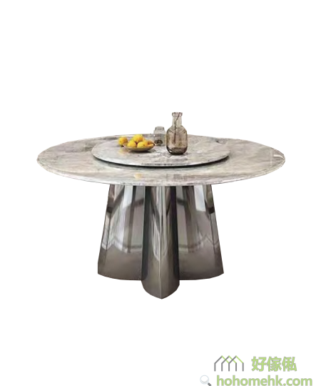 Soso四叶草脚岩板圆餐枱(#823款)