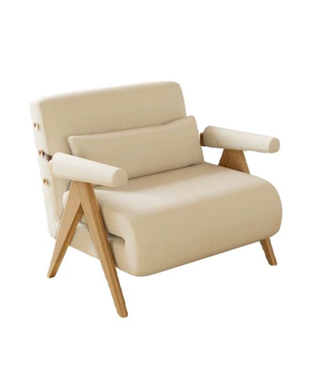 harper奶油风实木梳化床