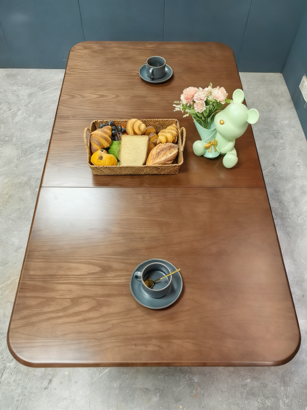 工廠實拍：Dipto實木折叠餐枱，胡桃木色，1400mm