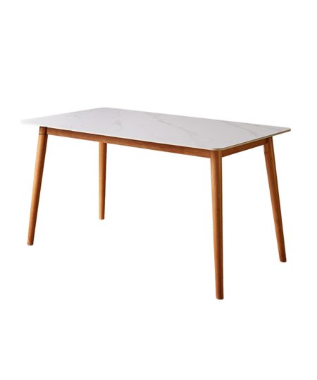 Gavin 实木岩板餐枱连餐椅组合(1枱4椅)