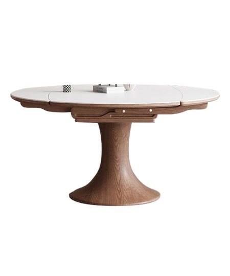 Caleb 复古椭圆岩板伸缩餐枱