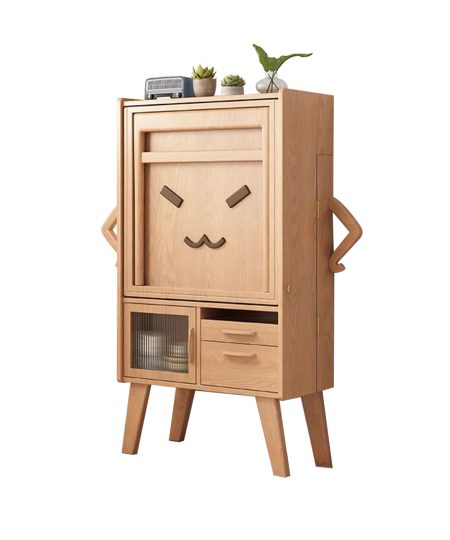 Isaac 实木餐边柜一体伸缩餐枱