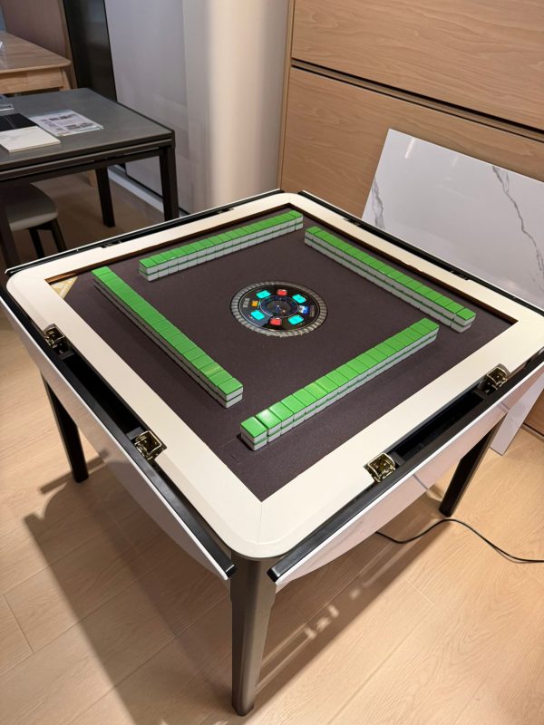 Camila實木折疊麻將枱一體餐枱，岩板款