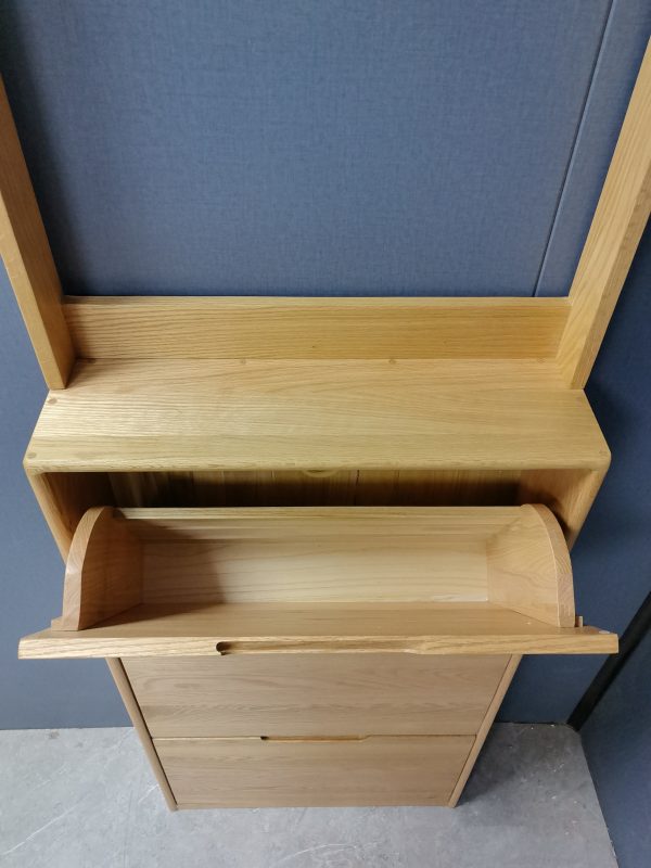 工廠實拍：Noya實木超薄鞋櫃加配衣帽架，原木色，65cm寬x20cm深x211cm高