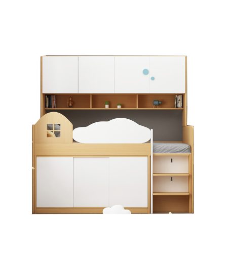 Riley 儿童半高床带衣柜书枱组合