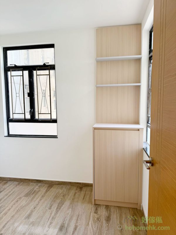 衣櫃及半腰櫃就是全新訂造，可以完全用盡所有空間。