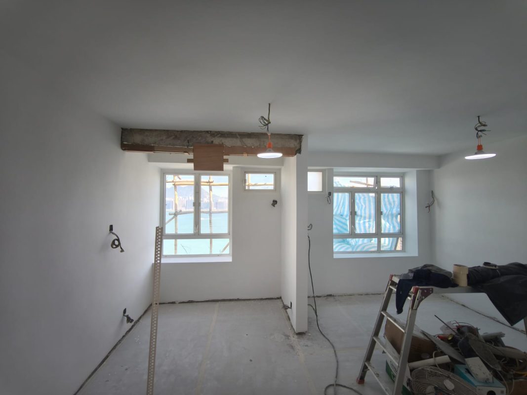 城市花園全屋剷底批灰油油完成！