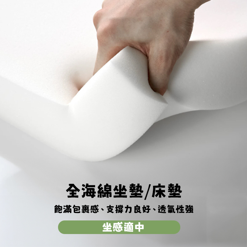 坐墊/床墊有3款材質可選，全海綿坐墊/床墊